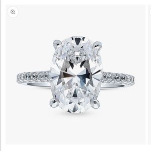 Solitaire 5.5ct Oval CZ Statement Ring in Sterling Silver